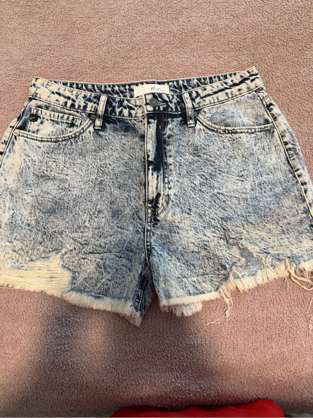 Kancan Acid Wash Distressed Denim Shorts Size 13/30